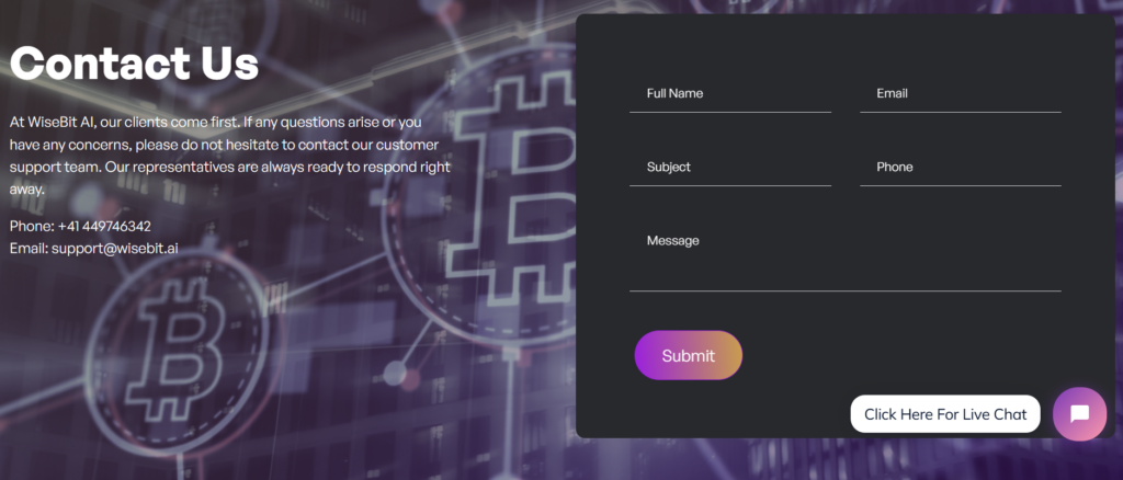 WiseBit.AI customer support