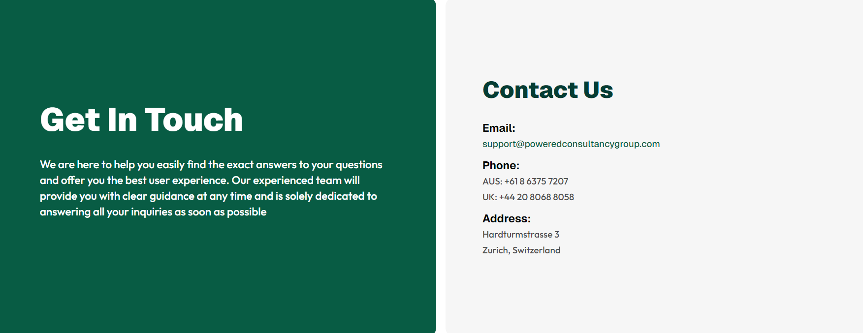 Powered Consultancy Customer Support