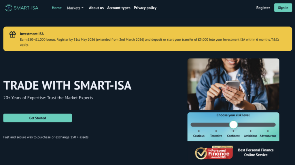 smart-isa home page screenshot - CryptocyNews.com smart-isa home page screenshot