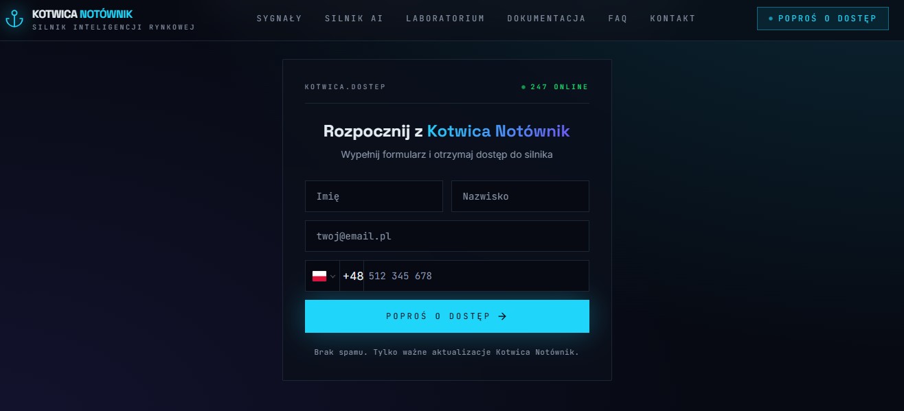 Kotwicanotownik.org Contact Page